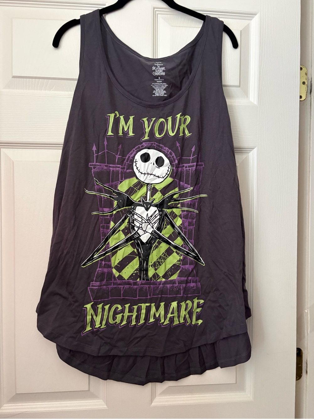 Torrid gray/green/purple Sz 3X Nightmare Before Christmas Jack Tank NWT